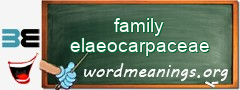 WordMeaning blackboard for family elaeocarpaceae